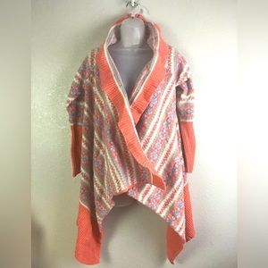 Sundance Folkloric Fair Isle Lambswool Blend Waterfall Cardigan Sweater Size M